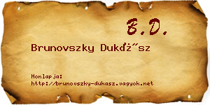 Brunovszky Dukász névjegykártya